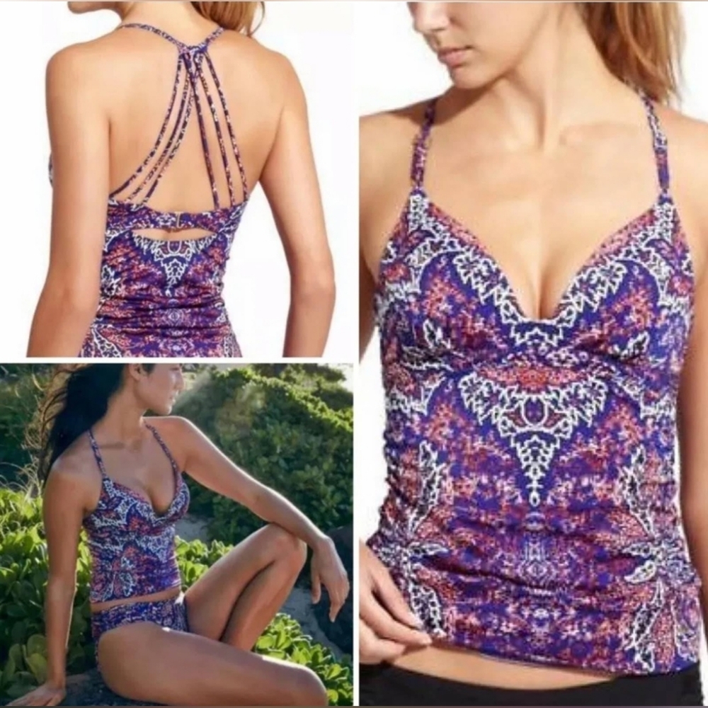 ATHLETA NWT Aqualuxe Paradise Print Molded Tankini Top | Small | NEW